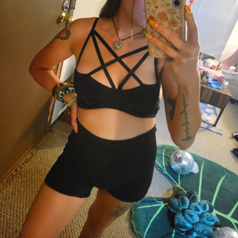 Adore Me Black Strappy Bralette